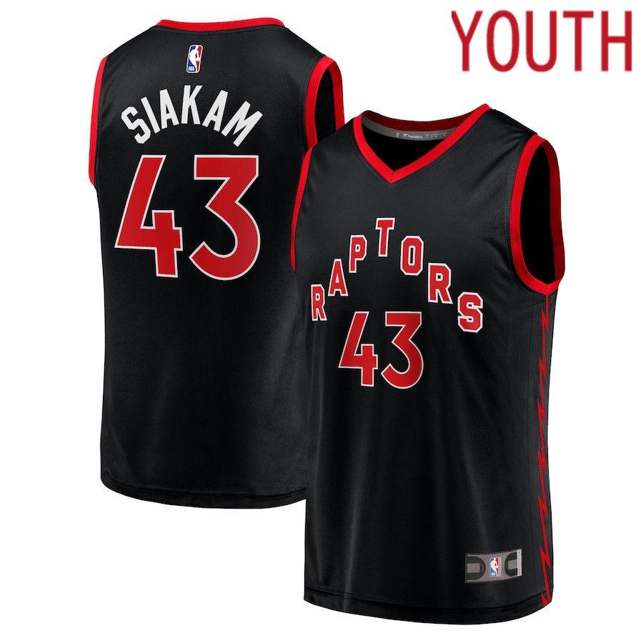 Youth Toronto Raptors 43 Pascal Siakam Fanatics Branded Black Fast Break Player NBA Jersey